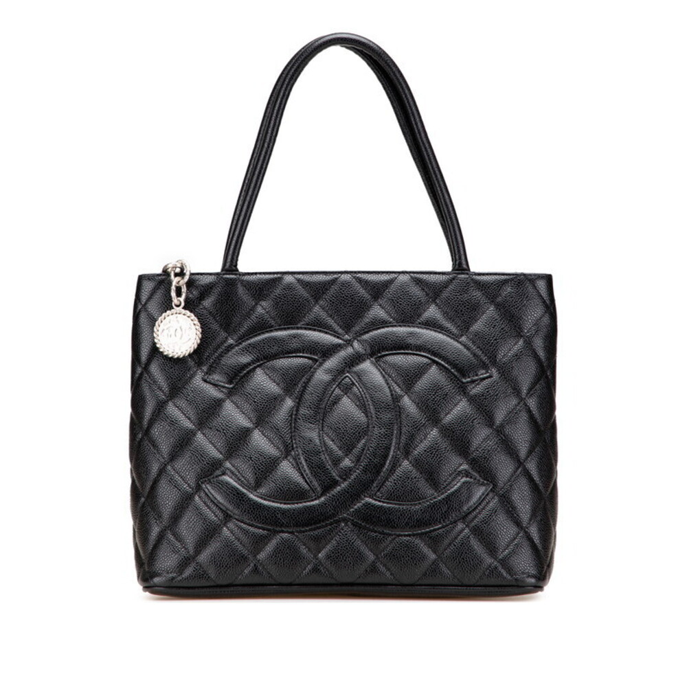 Chanel Coco Mark Matelasse Reissue Tote Bag Black Caviar Skin - Picture 1 of 11